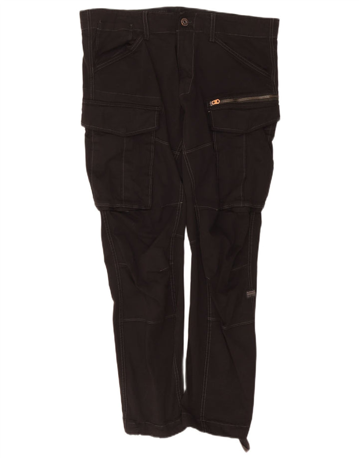 G-STAR Mens Slim Cargo Trousers W36 L32 Black Cotton