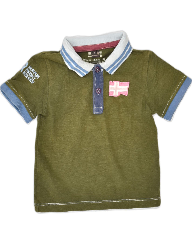 NAPAPIJRI Baby Boys Graphic Polo Shirt 18-24 Months Green | Vintage | Thrift | Second-Hand | Used Clothing | Messina Hembry 