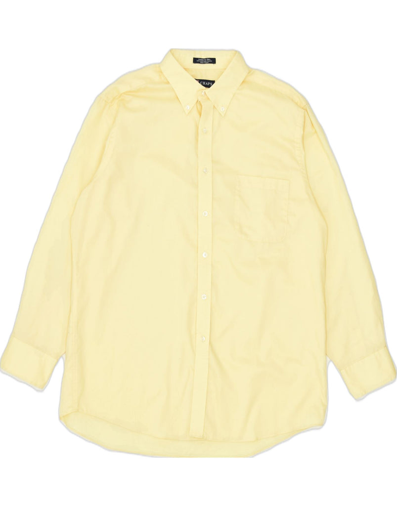 CHAPS Mens Classic Shirt Size 16 16 1/2 Large Yellow Cotton | Vintage | Thrift | Second-Hand | Used Clothing | Messina Hembry 