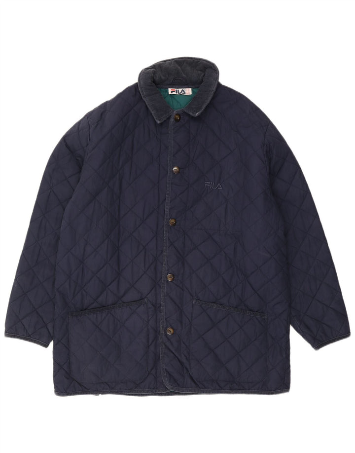 Fila Mens Quilted Jacket IT 56 3XL Navy Blue