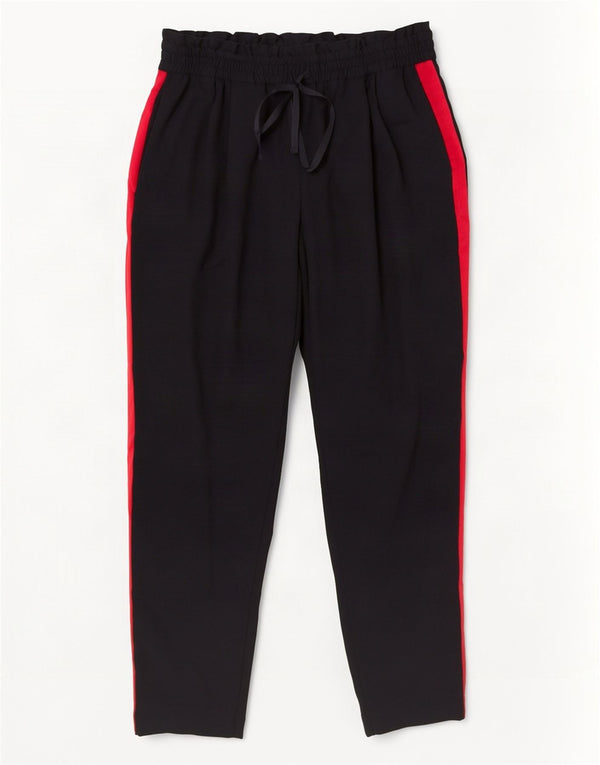 Zara Womens Tracksuit Trousers UK 12 Medium Black Colourblock