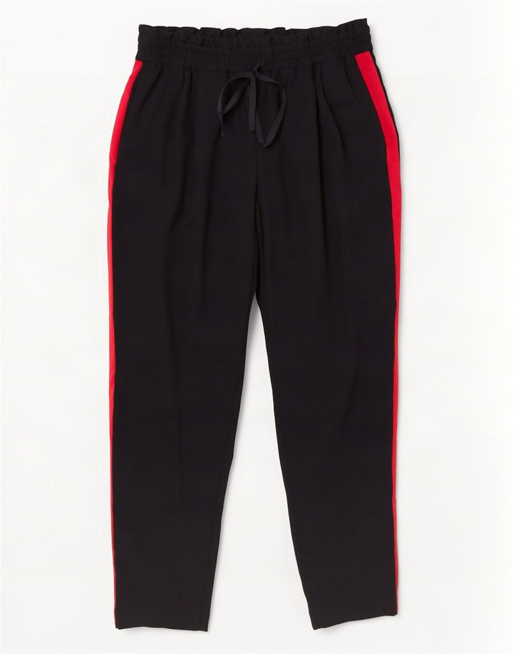 Zara Womens Tracksuit Trousers UK 12 Medium Black Colourblock