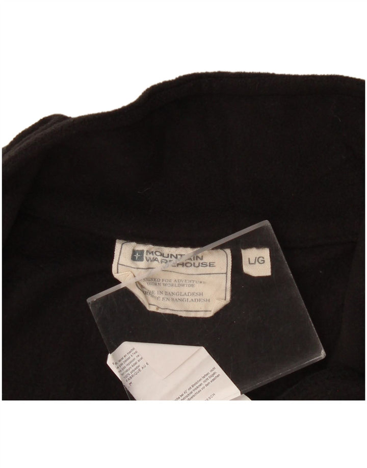 Mountain Warehouse Mens Zip Neck Fleece Jumper Large Black Polyester