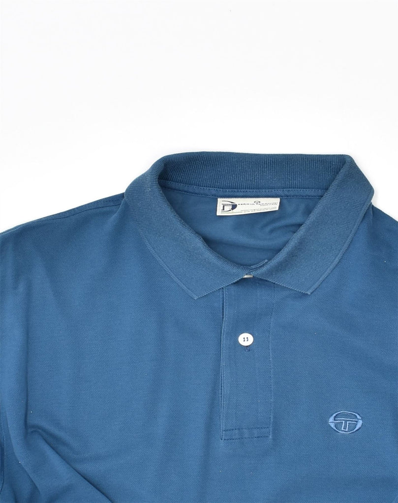 SERGIO TACCHINI Mens Polo Shirt Medium Blue Cotton | Vintage | Thrift | Second-Hand | Used Clothing | Messina Hembry 