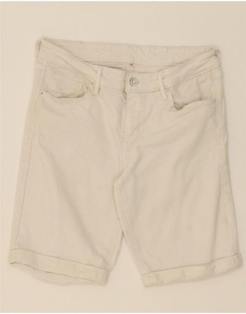 LEVI'S Womens Denim Shorts W28 Medium White Cotton Vintage Levi's and Second-Hand Levi's from Messina Hembry 