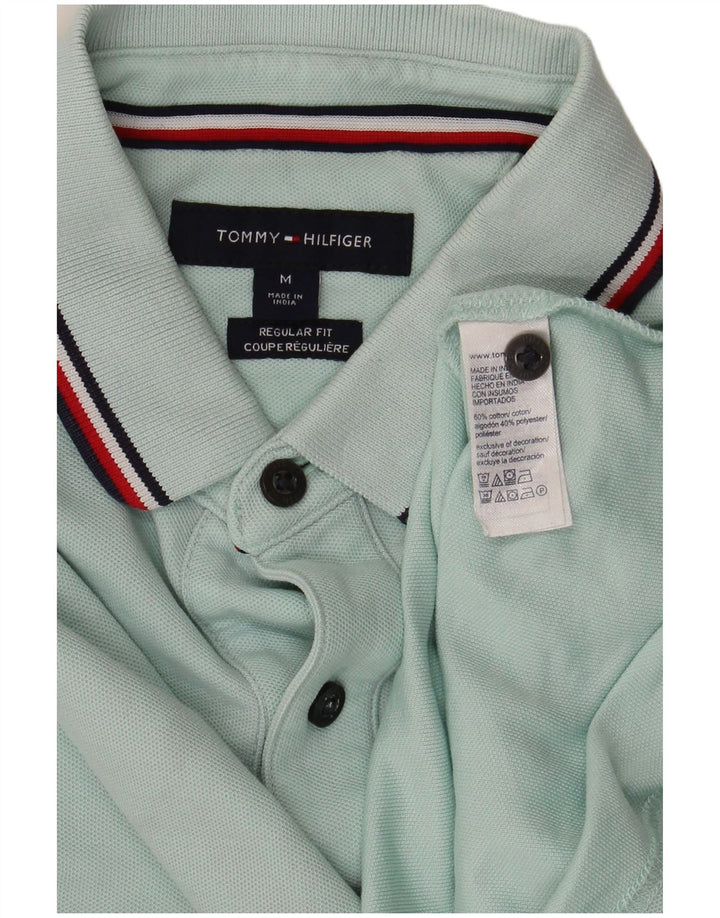 Tommy Hilfiger Mens Regular Fit Polo Shirt Medium Turquoise Cotton