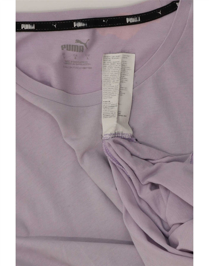 Puma Mens T-Shirt Top Large Purple Cotton