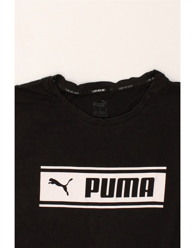 PUMA Mens Graphic T-Shirt Top Large Black Cotton | Vintage Puma | Thrift | Second-Hand Puma | Used Clothing | Messina Hembry 