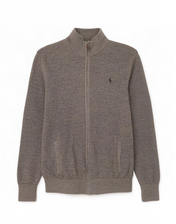 Polo Ralph Lauren Mens Cardigan Sweater Large Grey Merino Wool