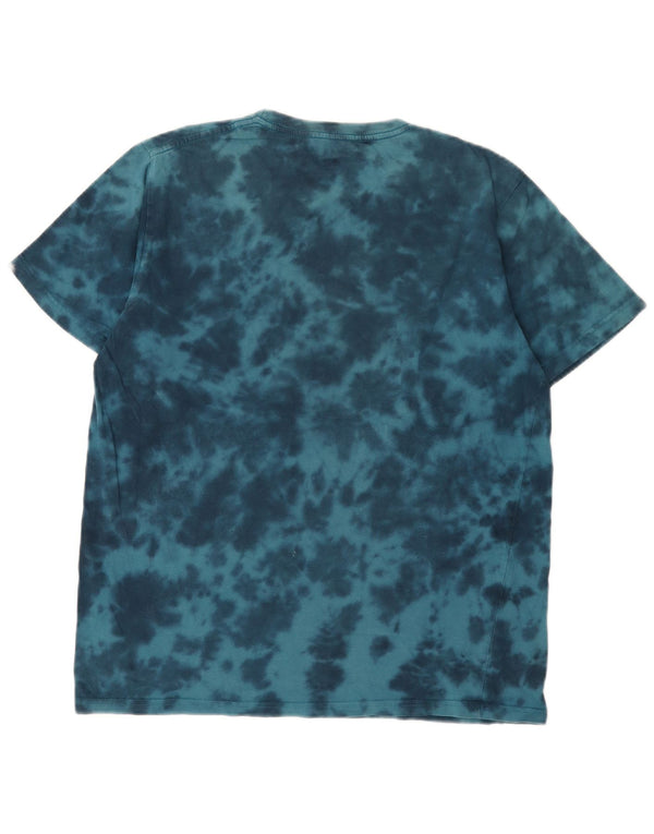 Saltrock Mens Graphic T-Shirt Top Medium Blue Tie Dye Cotton