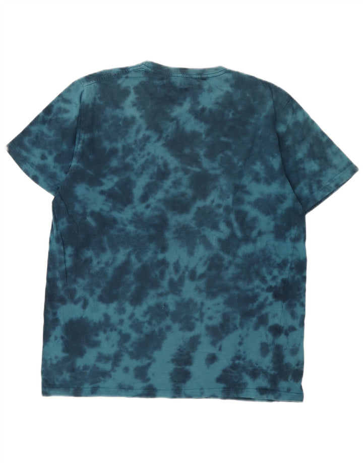 Saltrock Mens Graphic T-Shirt Top Medium Blue Tie Dye Cotton