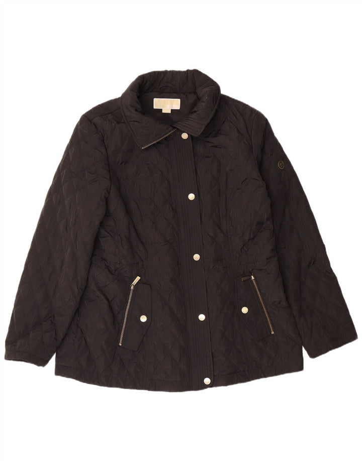 MICHAEL KORS Womens Quilted Jacket UK 18 XL Black Polyester