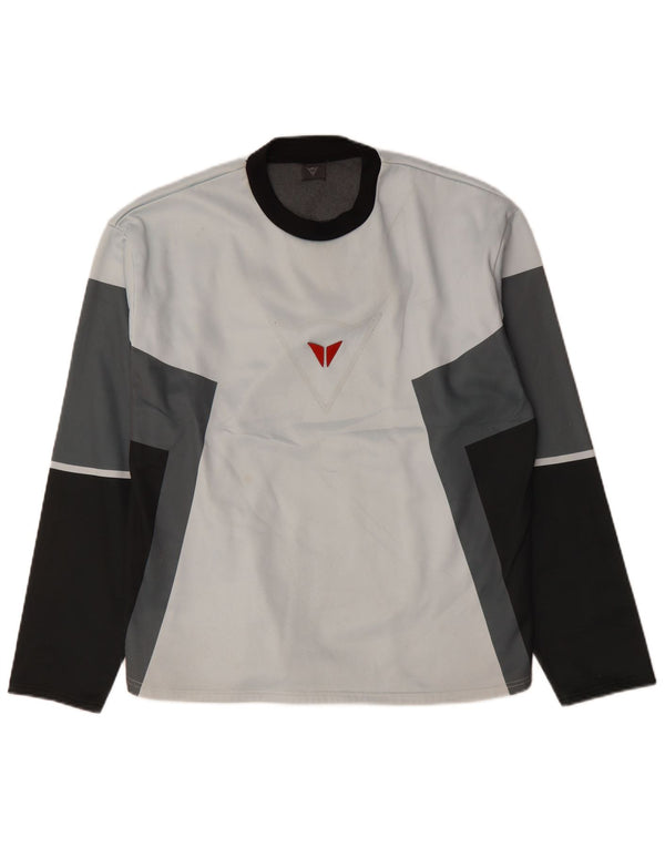 DAINESE Mens Graphic Top Long Sleeve Large White Colourblock Polyester