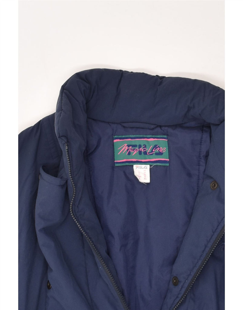 FILA Womens Windbreaker Jacket UK 10 Small Navy Blue | Vintage Fila | Thrift | Second-Hand Fila | Used Clothing | Messina Hembry 