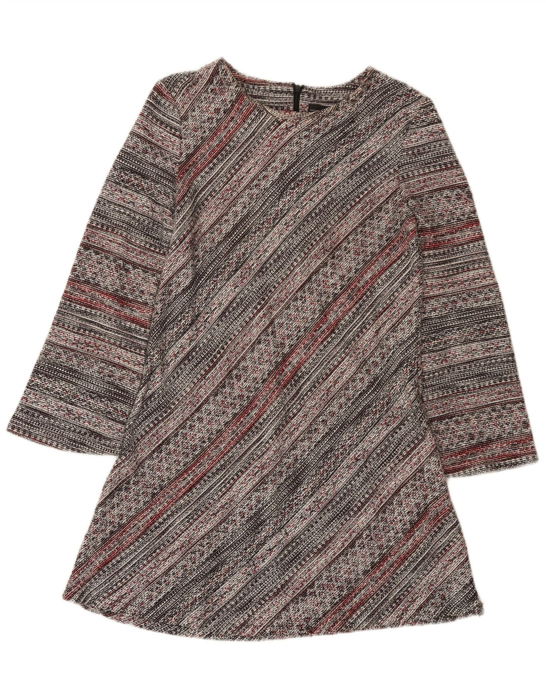 Zara Womens Long Sleeve A-Line Dress UK 12 Medium Multicoloured Striped