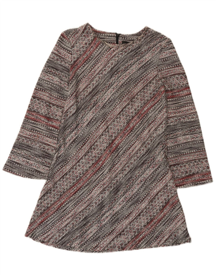Zara Womens Long Sleeve A-Line Dress UK 12 Medium Multicoloured Striped