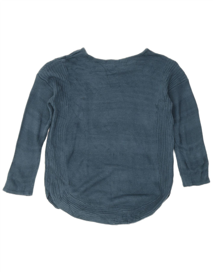 Lee Womens Oversized Boat Neck Jumper Sweater UK 14 Medium Blue Acrylic