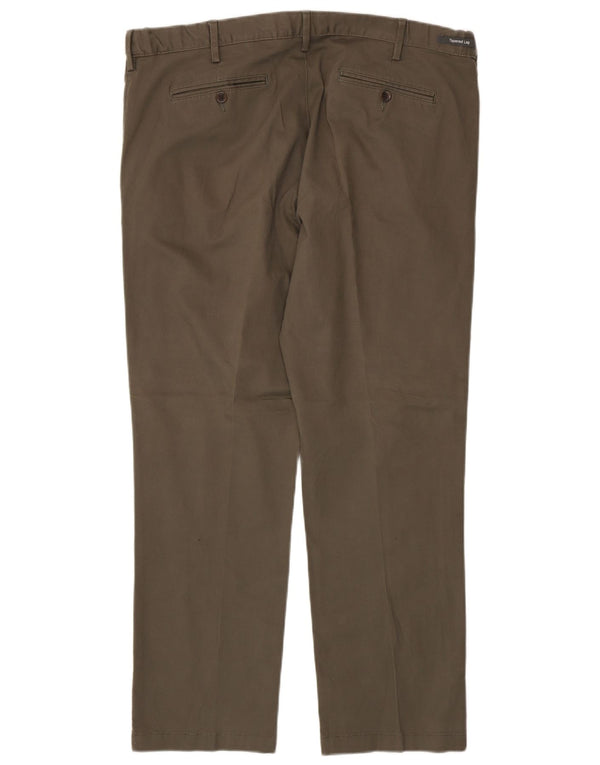 Marks & Spencer Mens Straight Chino Trousers W40 L31 Khaki Cotton