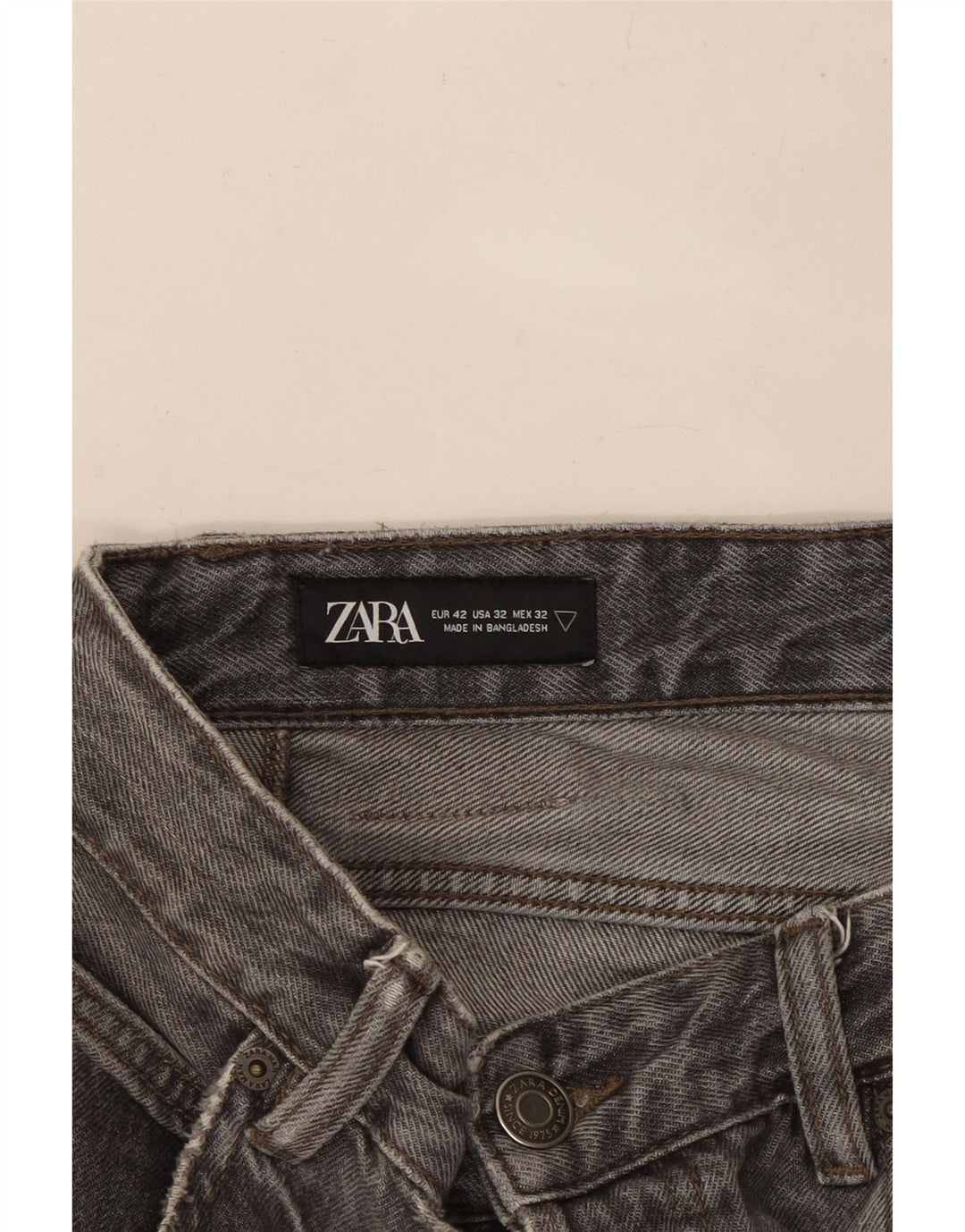 ZARA Mens Straight Jeans EU 42 Large W32 L29 Grey