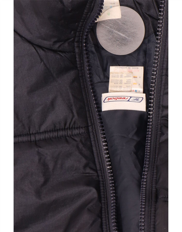 REEBOK Boys Loose Fit Padded Jacket 11-12 Years Navy Blue Nylon