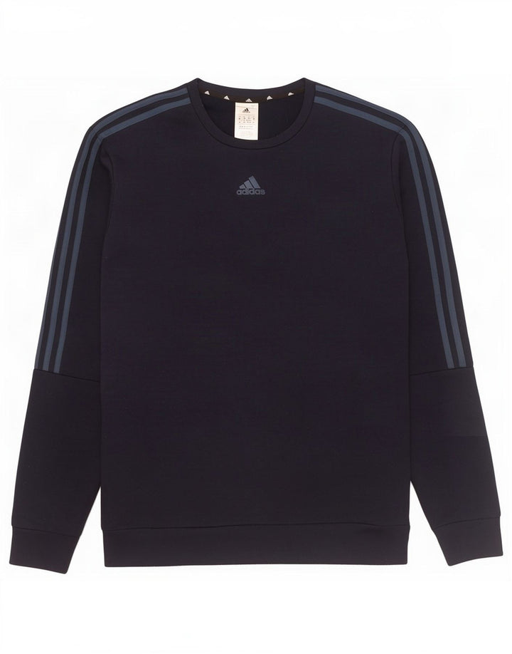 Adidas Mens Sweatshirt Jumper Medium Navy Blue Polyester