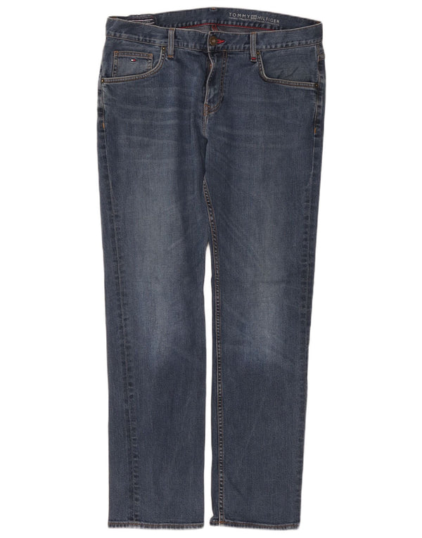 Tommy Hilfiger Mens Hudson Low Waist Straight Jeans W36 L32 Blue Cotton