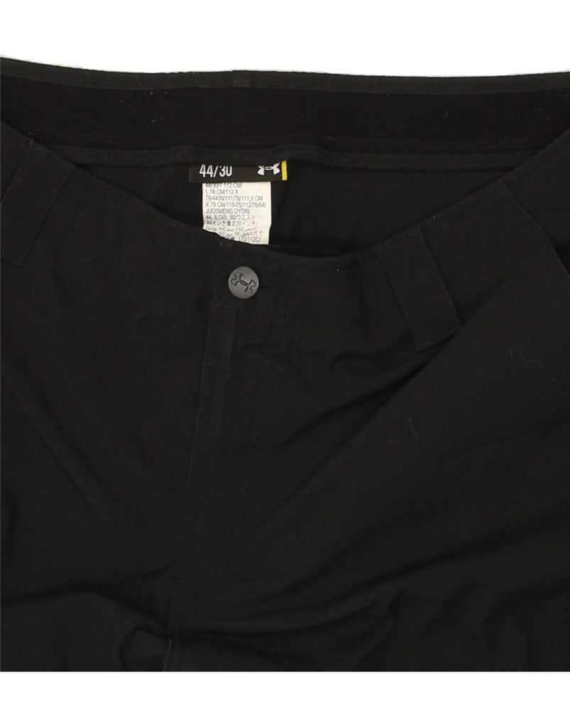 UNDER ARMOUR Mens Straight Cargo Trousers W44 L30 Black Polyester | Vintage Under Armour | Thrift | Second-Hand Under Armour | Used Clothing | Messina Hembry 