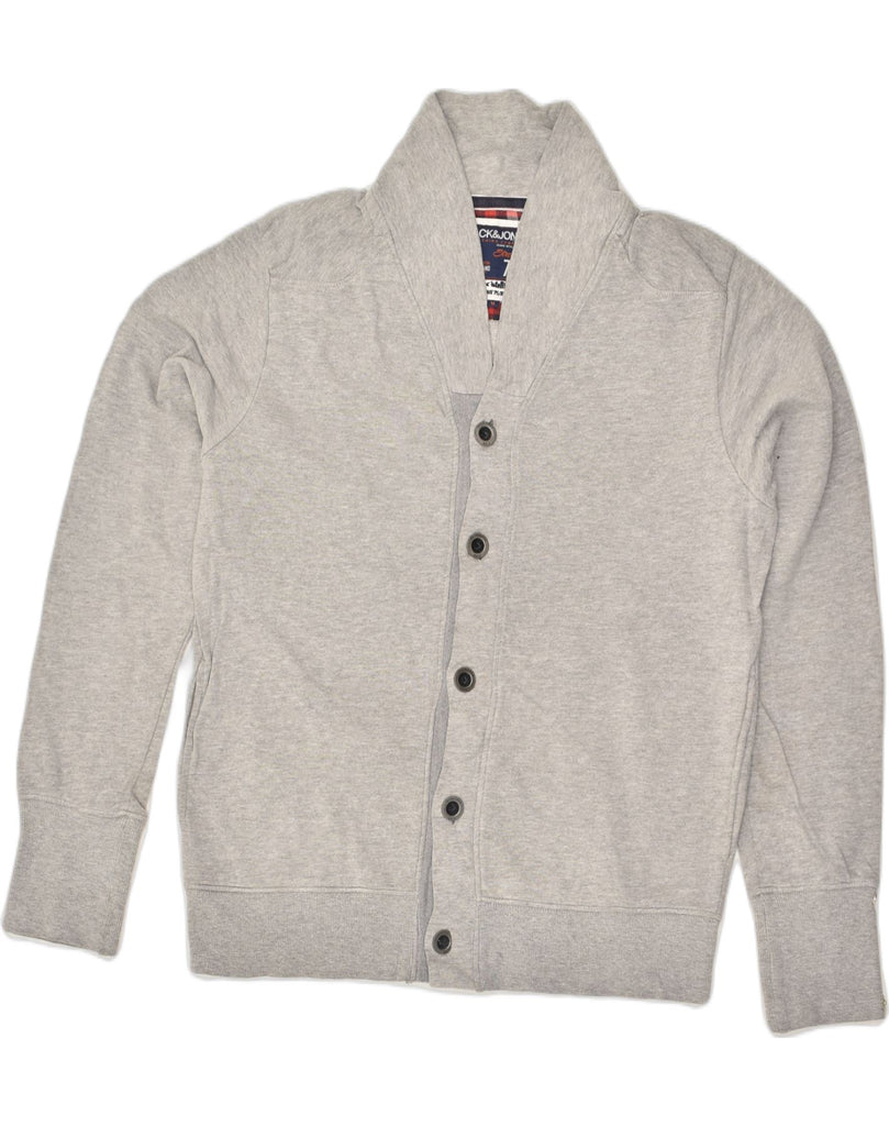 JACK & JONES Mens Cardigan Sweater Medium Grey Cotton | Vintage Jack & Jones | Thrift | Second-Hand Jack & Jones | Used Clothing | Messina Hembry 