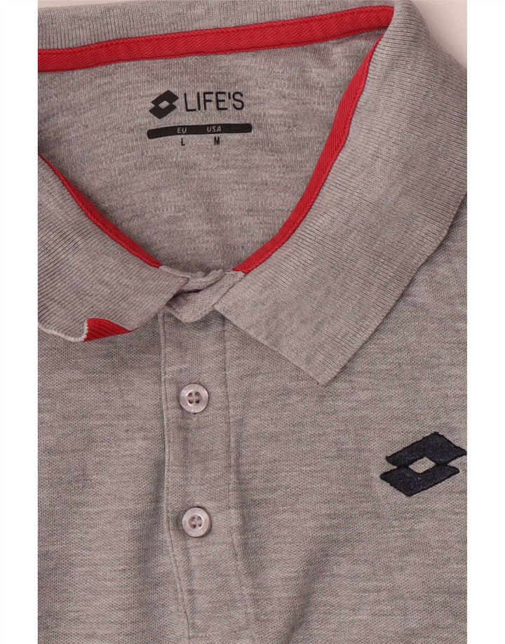 Lotto Mens Life's Polo Shirt Medium Grey Flecked