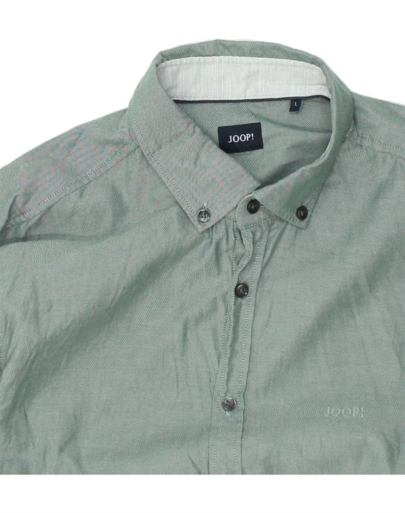 JOOP Mens Shirt Large Green Cotton | Vintage Joop | Thrift | Second-Hand Joop | Used Clothing | Messina Hembry 