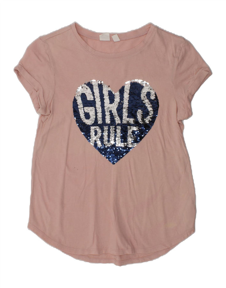 GAP Girls Graphic T-Shirt Top 7-8 Years XL Beige Geometric Cotton | Vintage Gap | Thrift | Second-Hand Gap | Used Clothing | Messina Hembry 