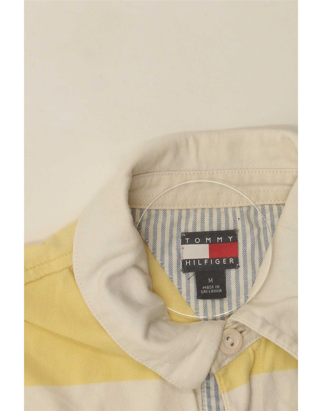 Tommy Hilfiger Mens Rugby Polo Shirt Medium Yellow Striped
