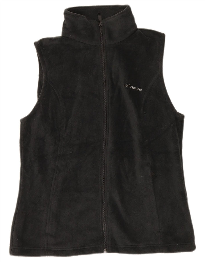 COLUMBIA Womens Fleece Gilet UK 14 Medium Black Polyester
