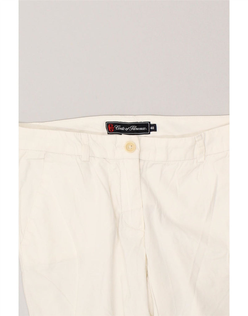 CONTE OF FLORENCE Womens Slim Chino Trousers IT 40 Small W30 L27  White Vintage Conte of Florence and Second-Hand Conte of Florence from Messina Hembry 