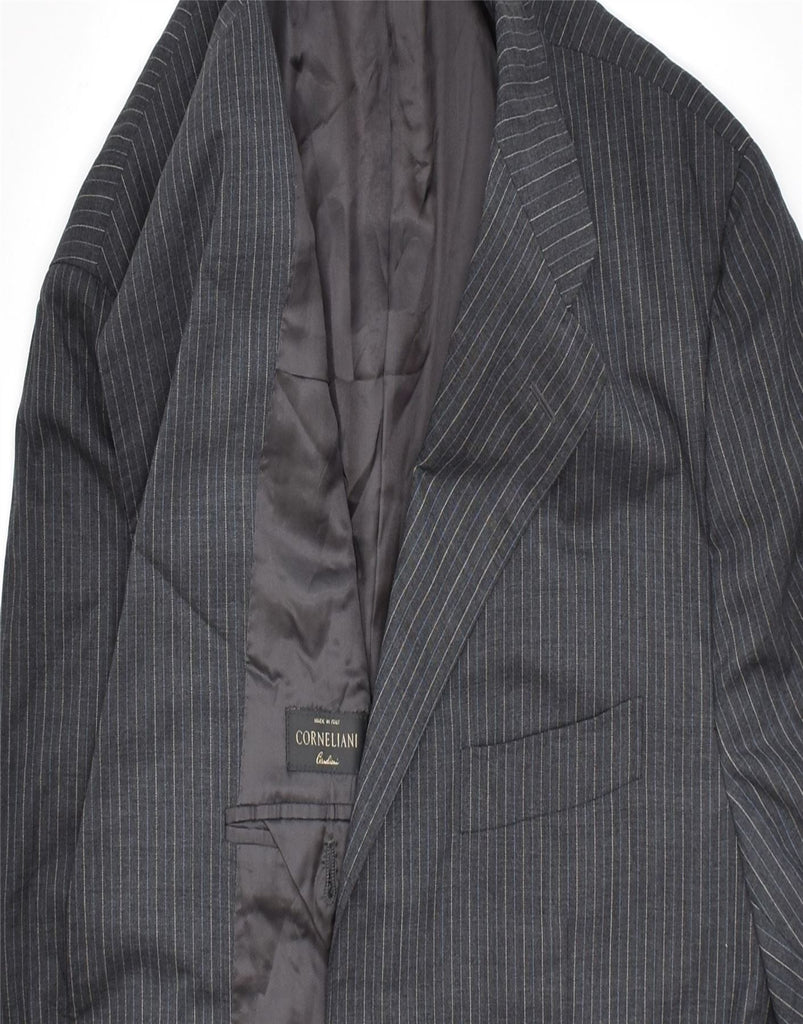 CORNELIANI Mens 3 Button Blazer Jacket UK 38 Medium Grey Pinstripe | Vintage | Thrift | Second-Hand | Used Clothing | Messina Hembry 