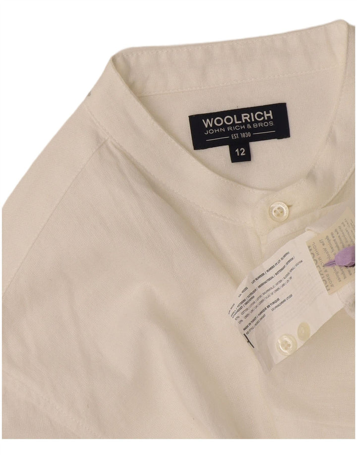 Woolrich Womens Shirt UK 12 Medium White Cotton