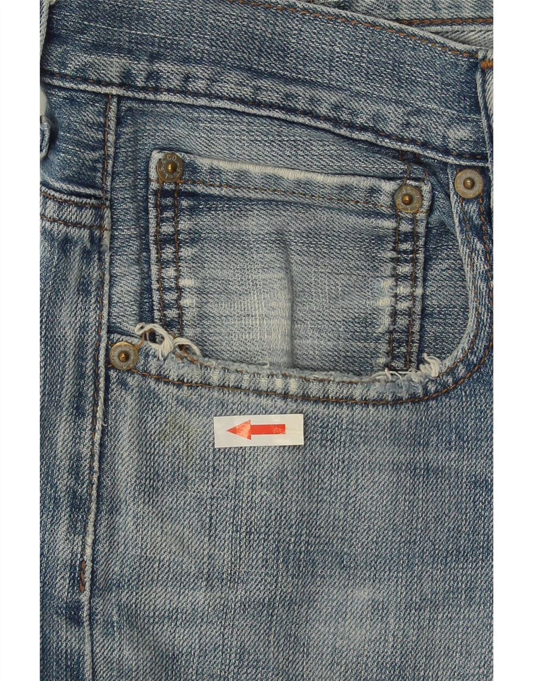 LEVI'S Mens Straight Jeans W32 L26 Blue Cotton