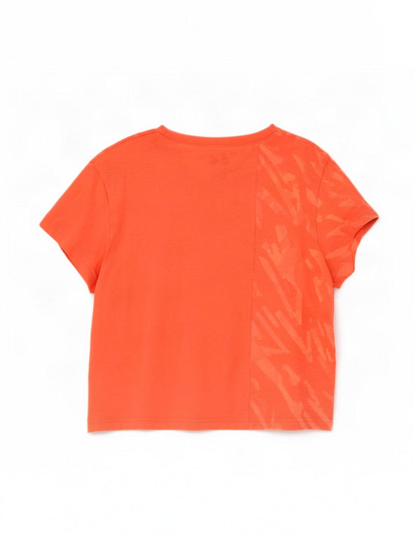 Adidas Womens Cross Fit Crop Graphic T-Shirt Top UK 8/10 Small Orange