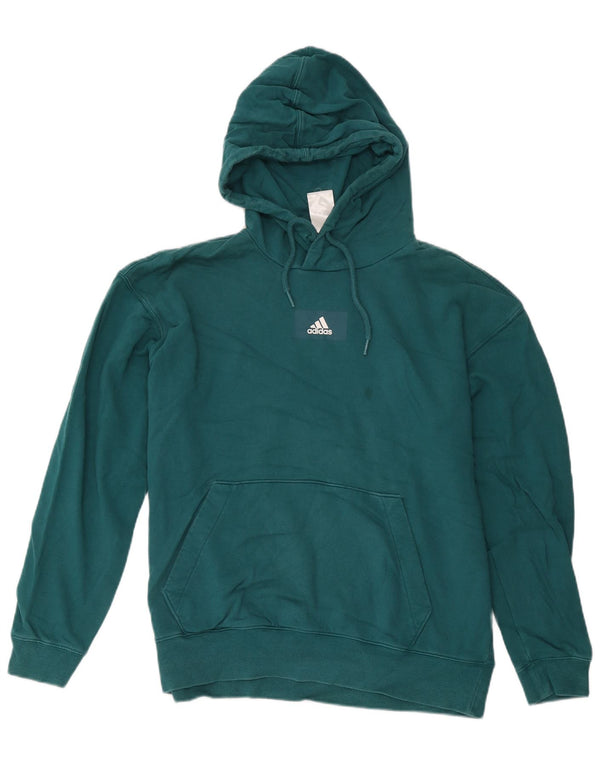 Adidas Mens Hoodie Jumper Medium Green Cotton