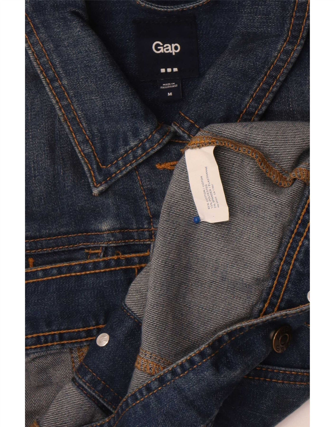 Gap Womens Crop Denim Jacket UK 14 Medium Blue Cotton