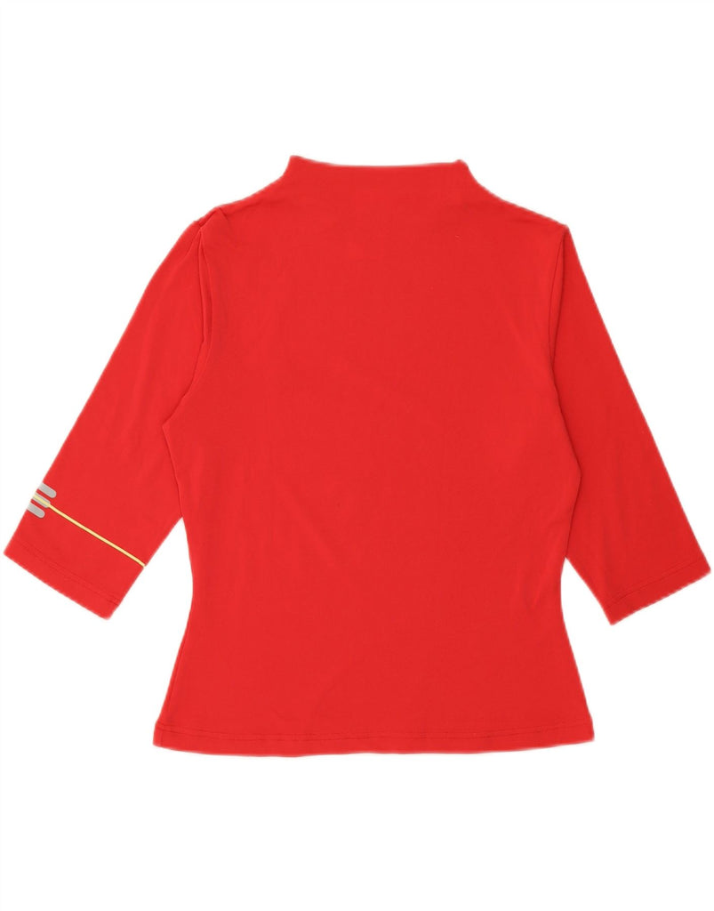 ADIDAS Womens Top 3/4 Sleeve UK 14 Large  Red Polyamide Vintage Adidas and Second-Hand Adidas from Messina Hembry 