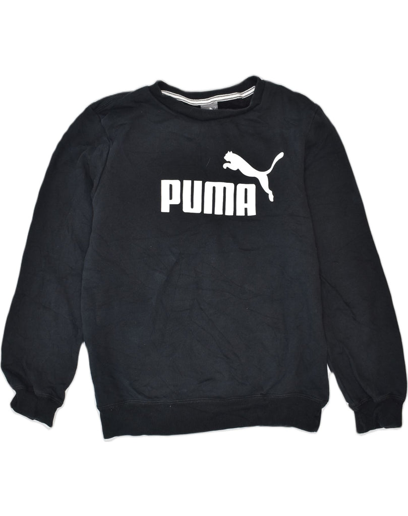 PUMA Boys Graphic Sweatshirt Jumper 11-12 Years Black Cotton Sports | Vintage | Thrift | Second-Hand | Used Clothing | Messina Hembry 