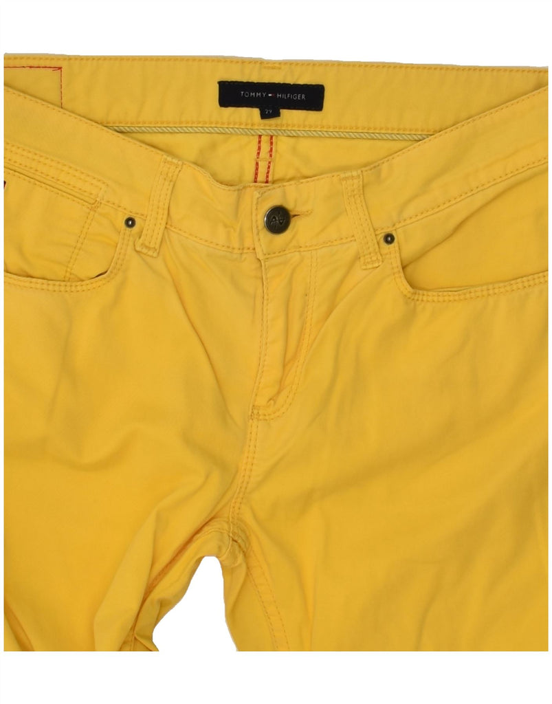 TOMMY HILFIGER Womens Straight Cropped Trousers W29 L24  Yellow | Vintage Tommy Hilfiger | Thrift | Second-Hand Tommy Hilfiger | Used Clothing | Messina Hembry 