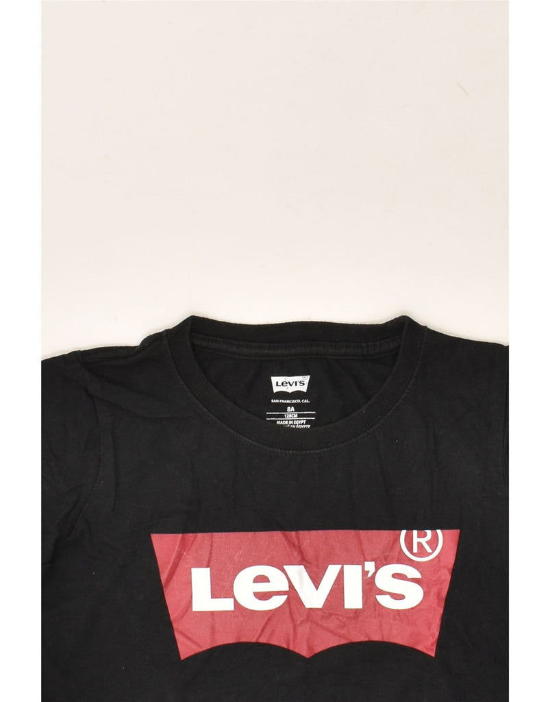 LEVI'S Boys Graphic T-Shirt Top 7-8 Years Black Cotton | Vintage Levi's | Thrift | Second-Hand Levi's | Used Clothing | Messina Hembry 