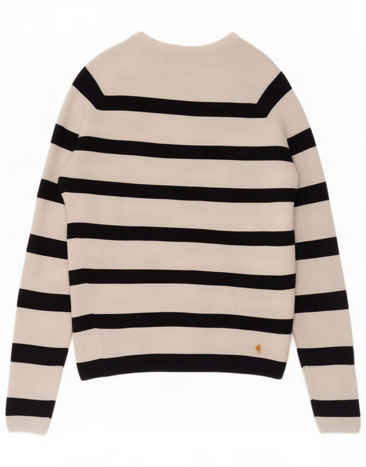 Zara Mens Crew Neck Jumper Sweater Medium White Striped