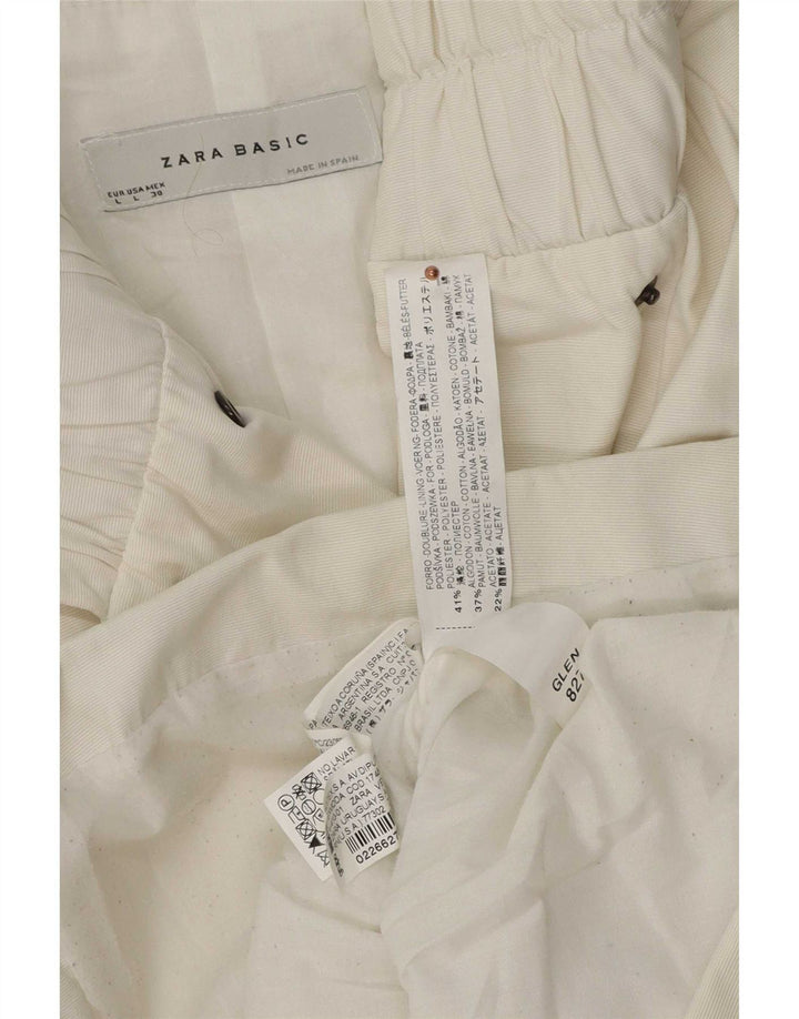 Zara Womens Utility Jacket UK 16 Large White Cotton