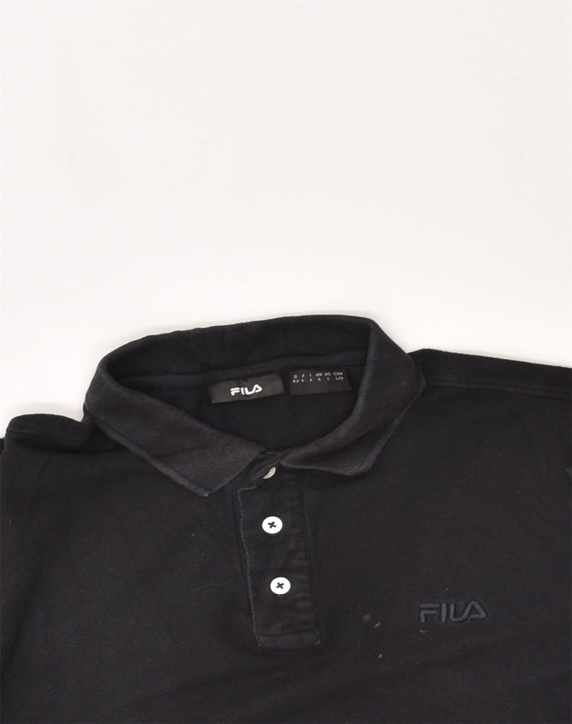 FILA Mens Polo Shirt Large Black Cotton | Vintage Fila | Thrift | Second-Hand Fila | Used Clothing | Messina Hembry 