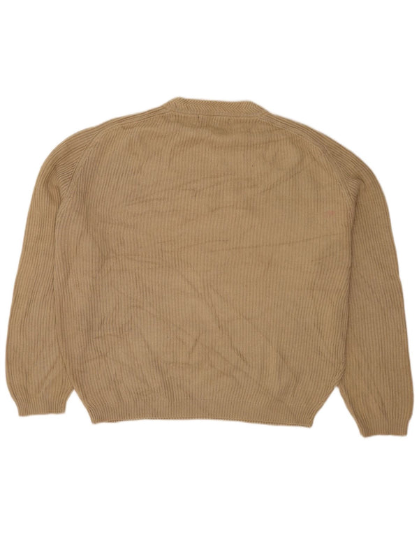 Calvin Klein Jeans Mens Loose Fit Crew Neck Jumper Sweater Medium Beige