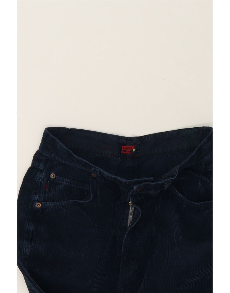 ENRICO COVERI Womens High Waist Capri Corduroy Trousers W31 L23 Navy Blue Vintage Enrico Coveri and Second-Hand Enrico Coveri from Messina Hembry 