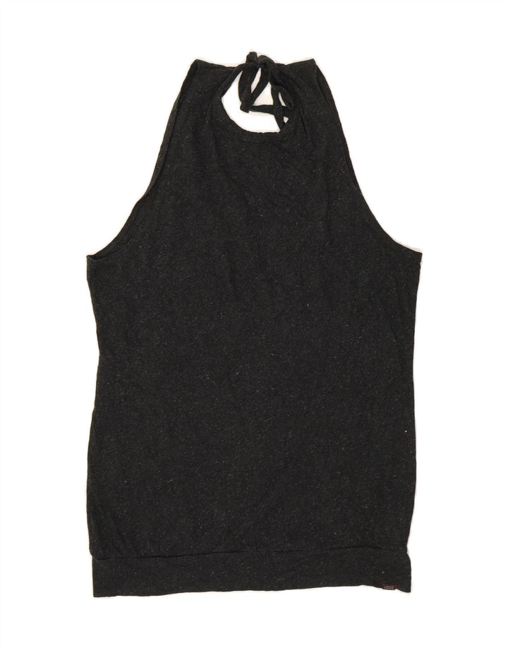 VANS Womens Halter Dress UK 16 Large Grey Flecked Cotton Vintage Vans and Second-Hand Vans from Messina Hembry 